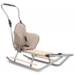 Polskie mocne sanki oparcie pchacz podnóżki+cieplutki materacyk